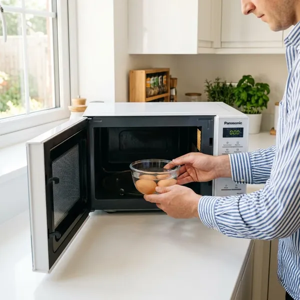 Cómo cocer huevos en microondas paso a paso