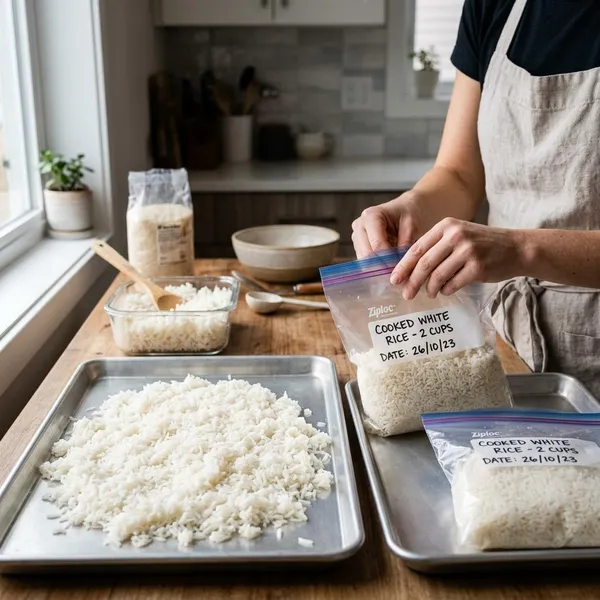 se puede congelar el arroz cocido