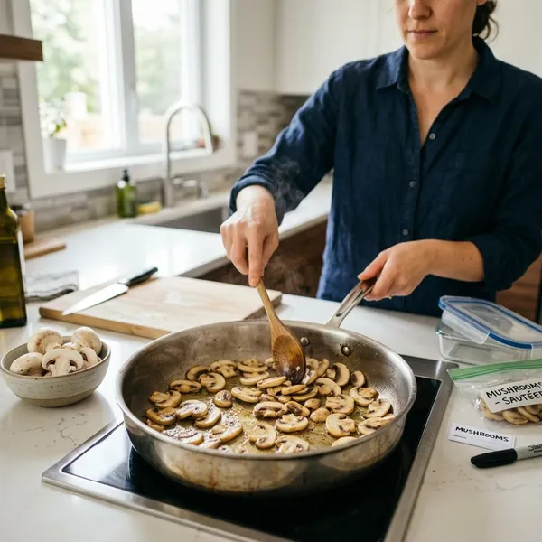 Cómo cocinar los champiñones antes de congelarlos